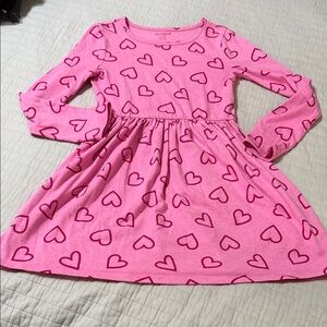 Cat & Jack Pink Dress with Heart Design Size 7/8 Medium